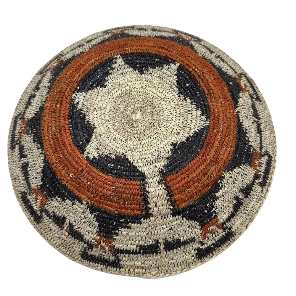 Handwoven Navajo Basket Bowl Geo Tribal Boho Southwestern Wall Decor 13.75
